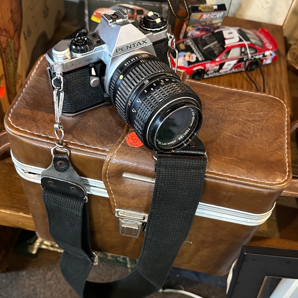 Pentax Black and Silver Film Camera with Brown Case - Picture 7 of 7